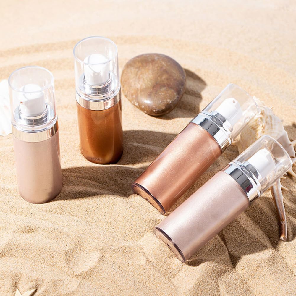 Glow Body Oil - Long Lasting Shimmer Drops for Face & Body, Liquid Highlighter & Bronzer with Smooth Finish | Perfect for Parties, Festivals, Beach Days & Night Out Makeup (#02)