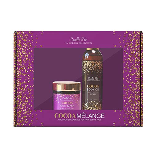 Camille Rose Cocoa Melange Holiday Gift Set - Natural Hair Care for Curly & Coily Hair - Perfect Christmas Present for Women | Salon-Quality Moisturizing Shampoo, Conditioner & Leave-In Treatment
