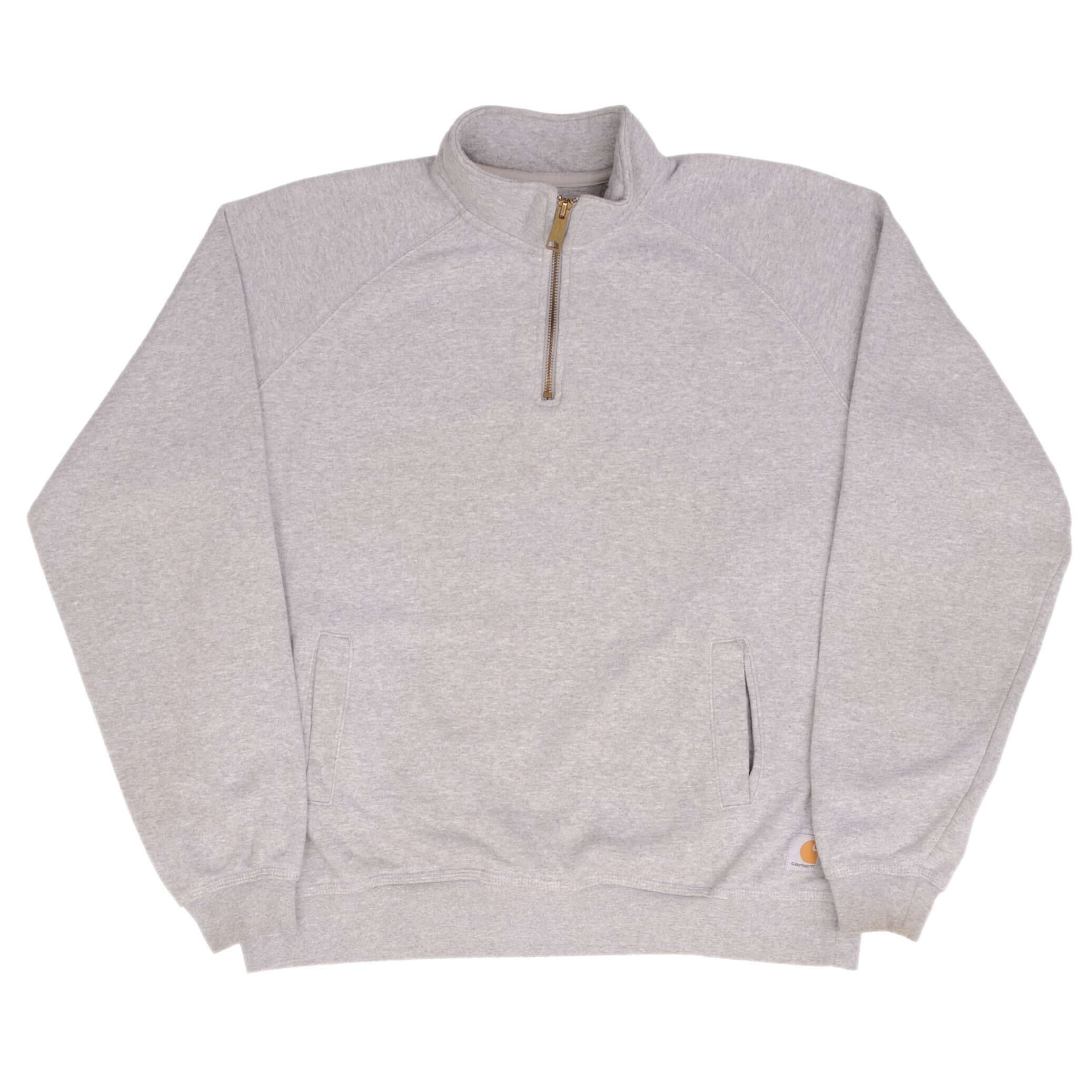Carhartt Quarter Zip Grey Sweatshirt for Men - Size Large | Comfortable & Durable Workwear for Outdoor Activities & Casual Wear