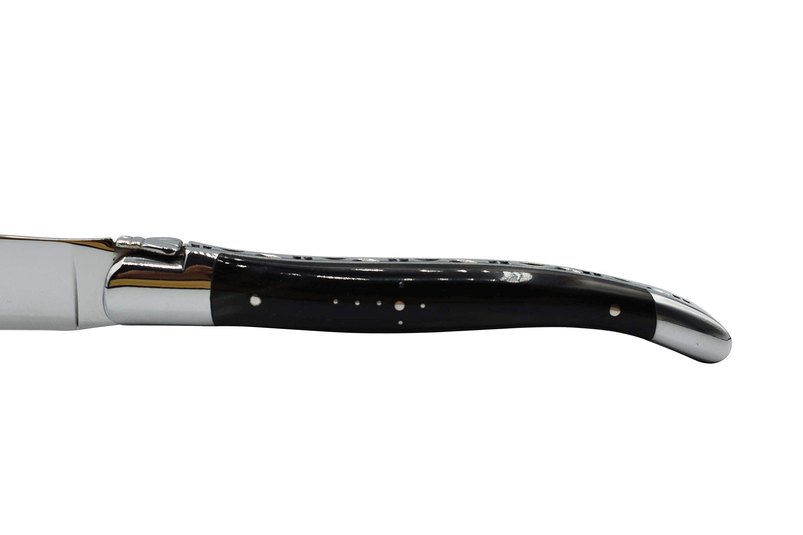 Laguiole en Aubrac Luxury Forged Full Tang Stainless Steel Steak Knives Set - 2 Piece with Buffalo Horn Handle & Polished Bolsters - Perfect for Fine Dining, Steakhouse Experience & Gourmet Gift Giving