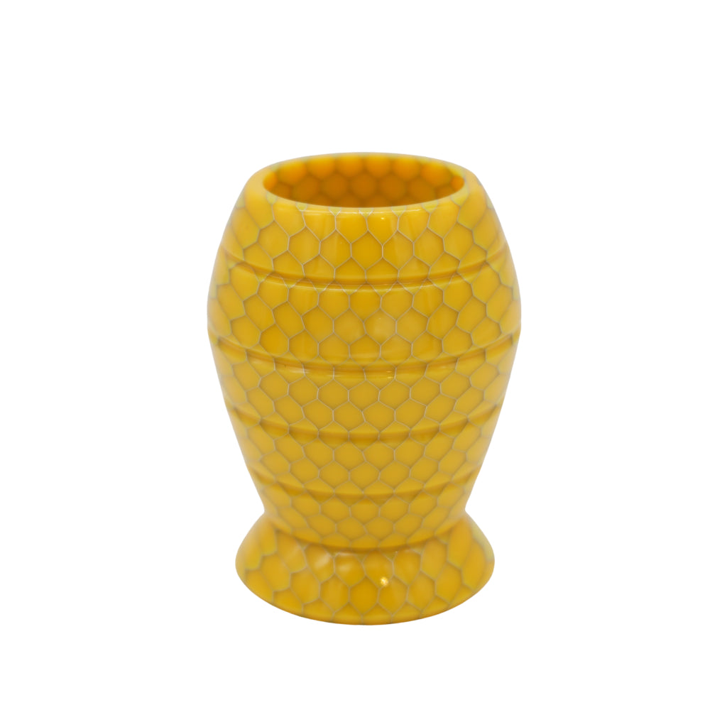 Premium Honey Hive Shaving Brush Handle - Yellow (Fits 24mm, 25mm, 26mm Knots) - Perfect for Wet Shaving & Beard Grooming - Luxury Shaving Accessory for Men