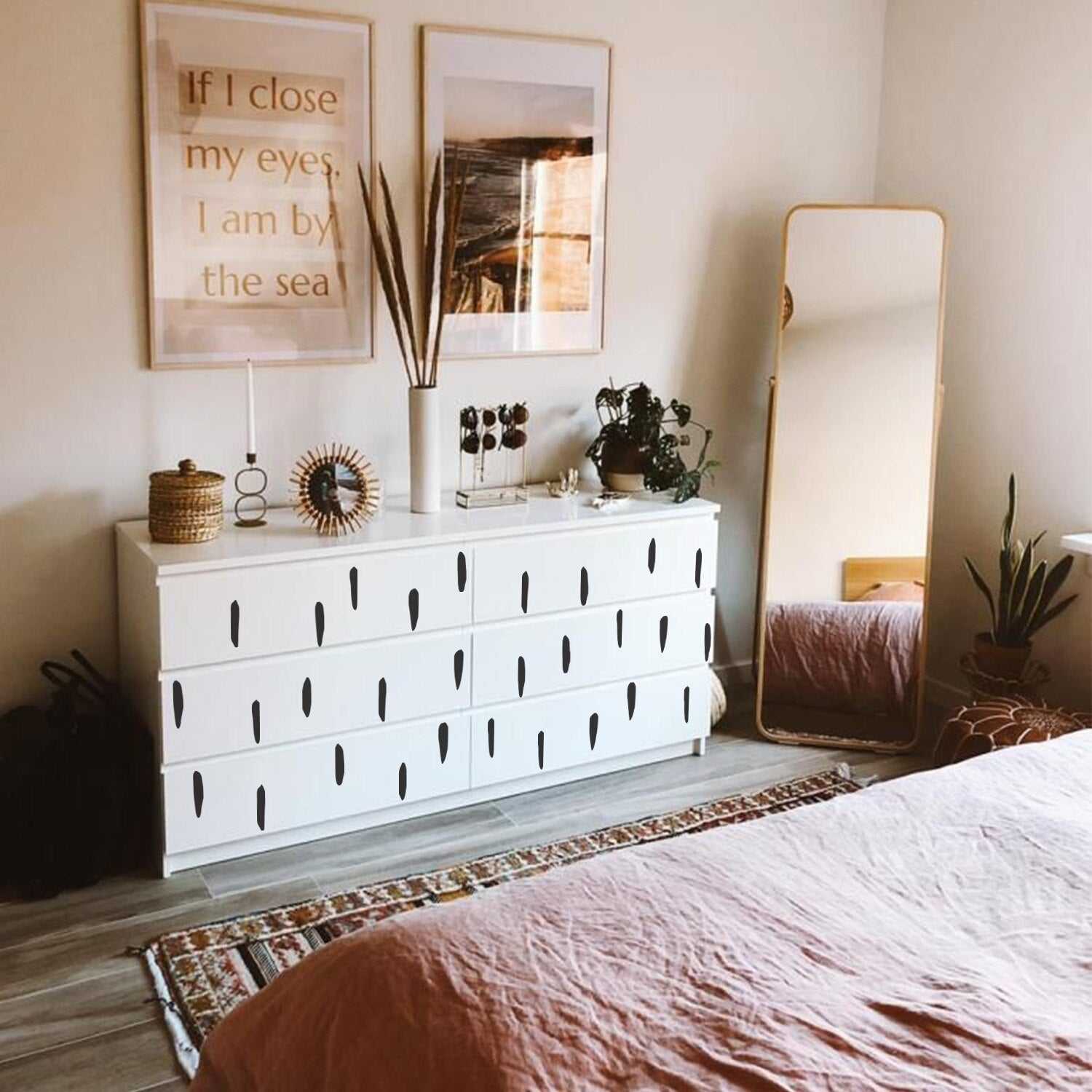 Black Abstract Stone Pattern Kids Room Wall Decal Stickers - Modern Peel and Stick Nursery Decor for Boys & Girls - Perfect for Bedroom, Playroom, and Classroom Wall Art