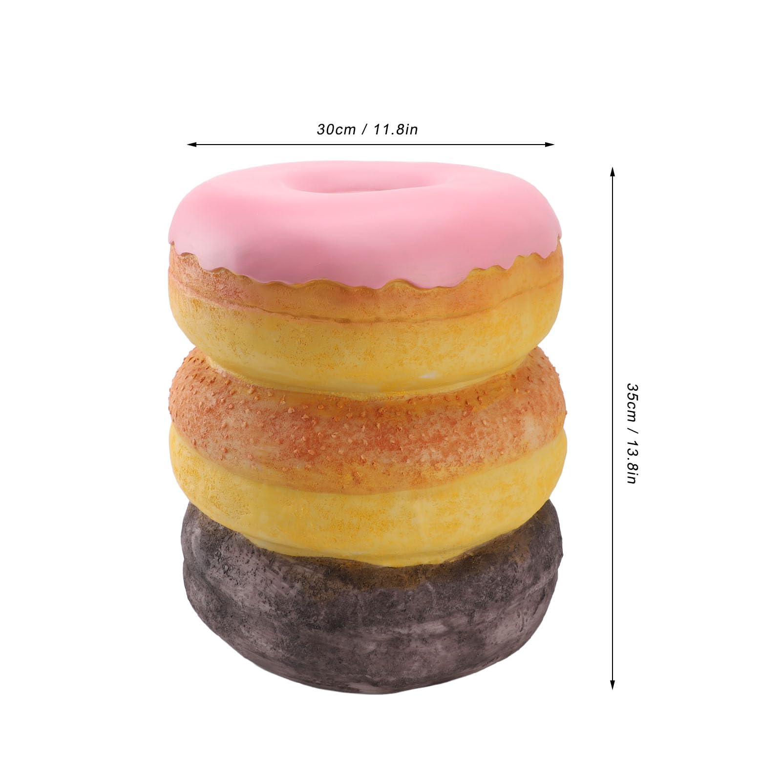 Donut-Shaped Resin Foot Stool - Creative Shoe Changing Bench for Entryway, Living Room, Bedroom & Office - Cute Simulated Food Decor for Hallway, Dorm Room & Home Decor | Perfect for Relaxing, Shoe Changes & Adding Whimsical Style