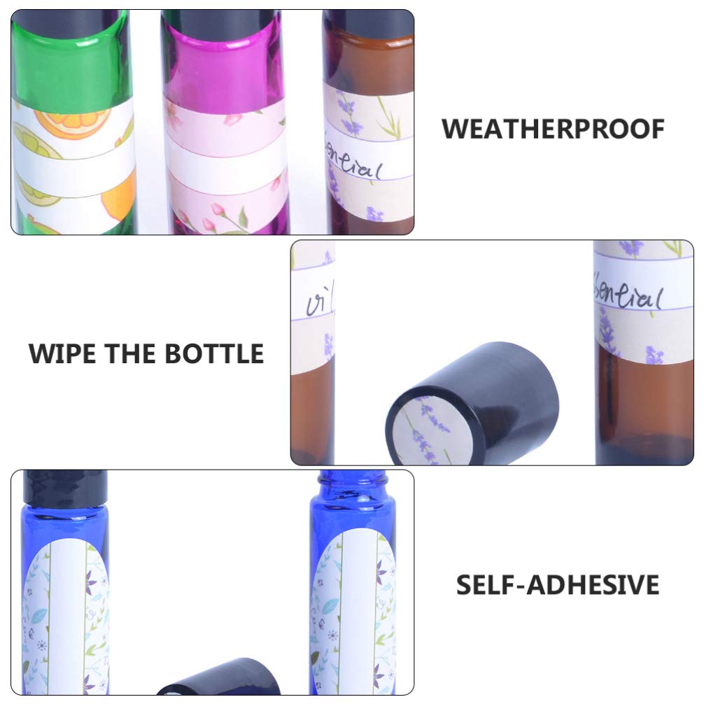 Lurrose 20pcs Essential Oil Bottle Stickers - Waterproof Cosmetic Labels for Roller Bottles, Alphabet Letter Stickers for DIY Aromatherapy, Handmade Soap & Skincare Products - Perfect for Organizing Essential Oils, Perfumes & Beauty Containers