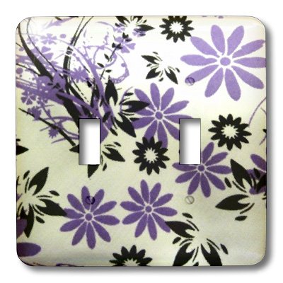 3D Double Toggle Switch with Purple, Black and White Floral Design - Perfect for DIY Electronics, Guitar Pedals, and Home Automation Projects