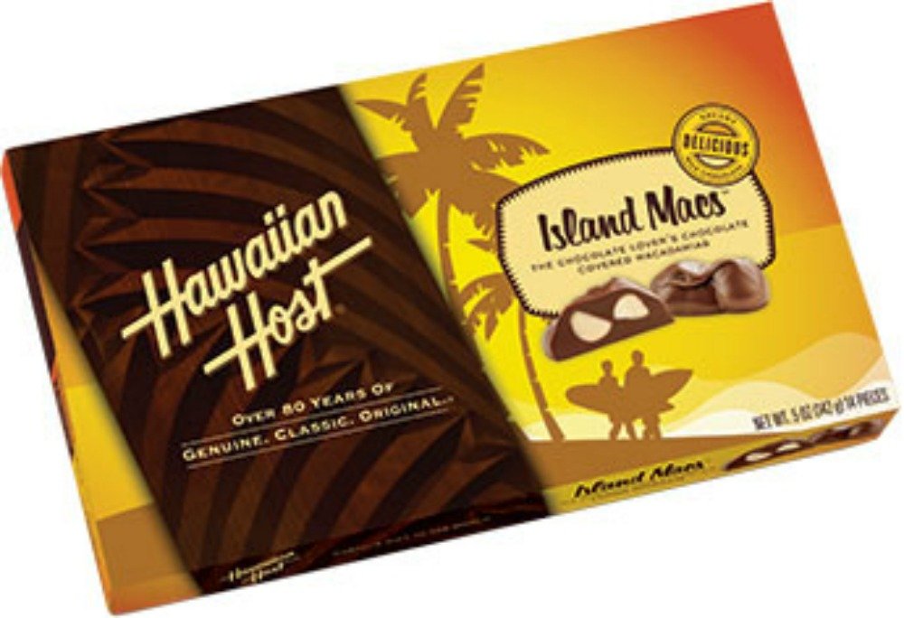 Premium Chocolate Covered Macadamia Nuts - Island Macs Surfer Chocolate (5 oz Box) - Gourmet Hawaiian Snacks for Gifts, Parties & Beach Treats