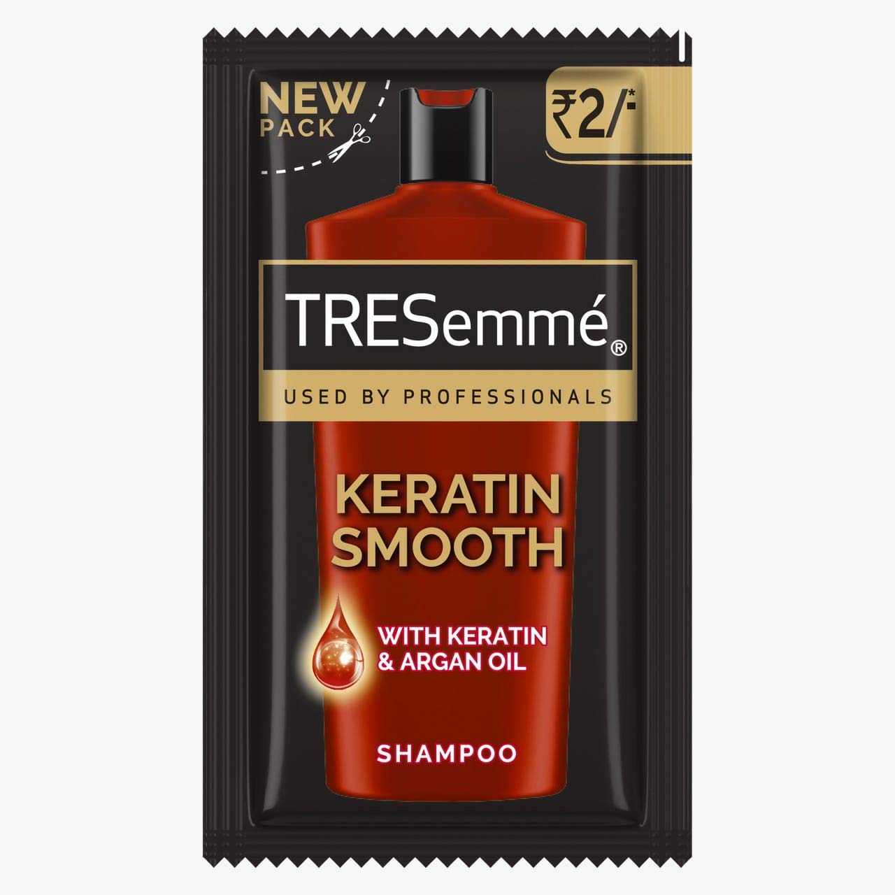 TRESemme Keratin Smooth Shampoo for Frizz Control & Shine - 6ml Travel Size Sachets (Pack of 64) - Salon Quality Hair Care for Smooth, Silky Strands - Perfect for Travel, Gym, Hotels & Sample Distribution
