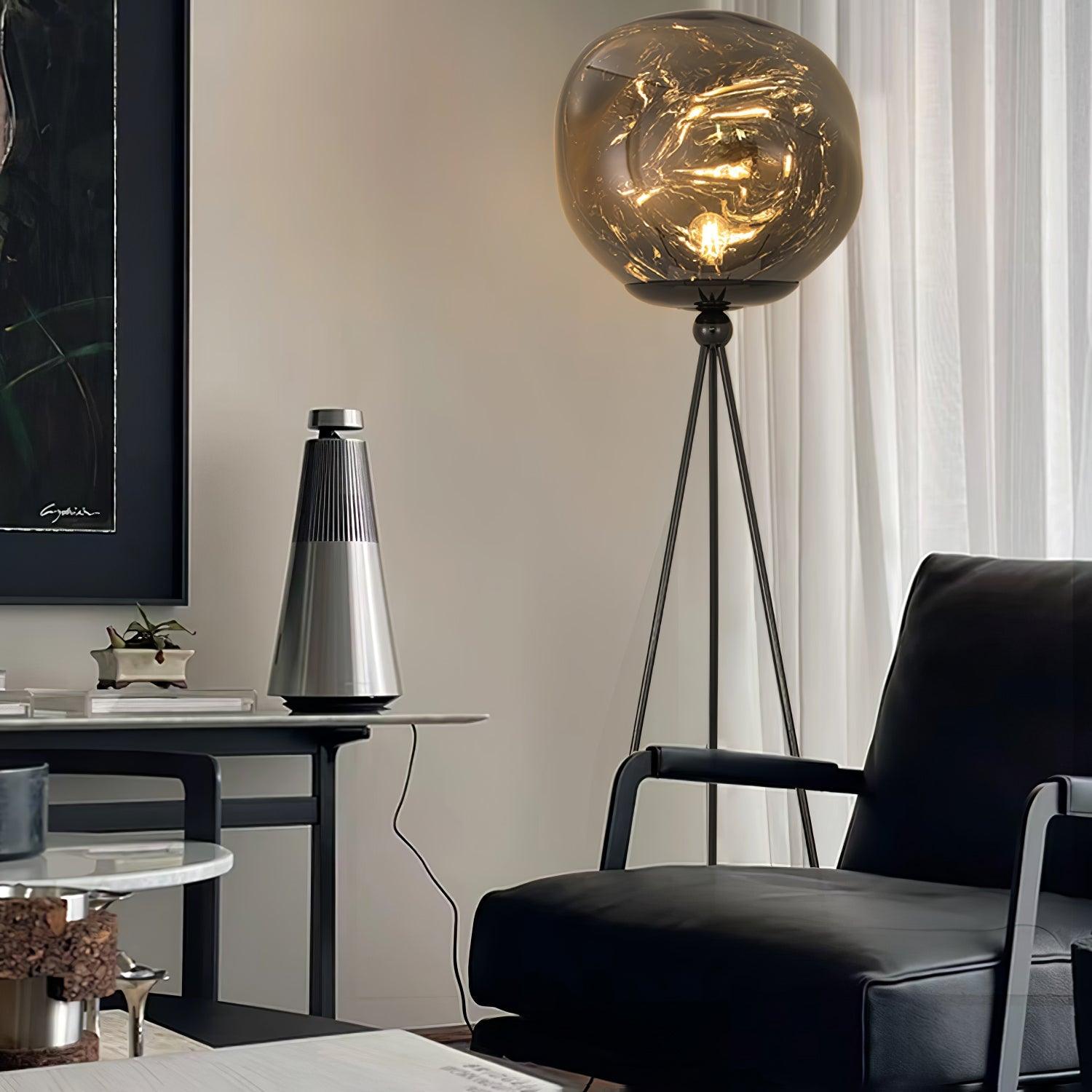 Modern Lava Tripod Rock Floor Lamp - Adjustable Height, Dimmable LED Light for Living Room, Bedroom, or Office Decor - Perfect for Reading, Relaxing & Ambient Lighting