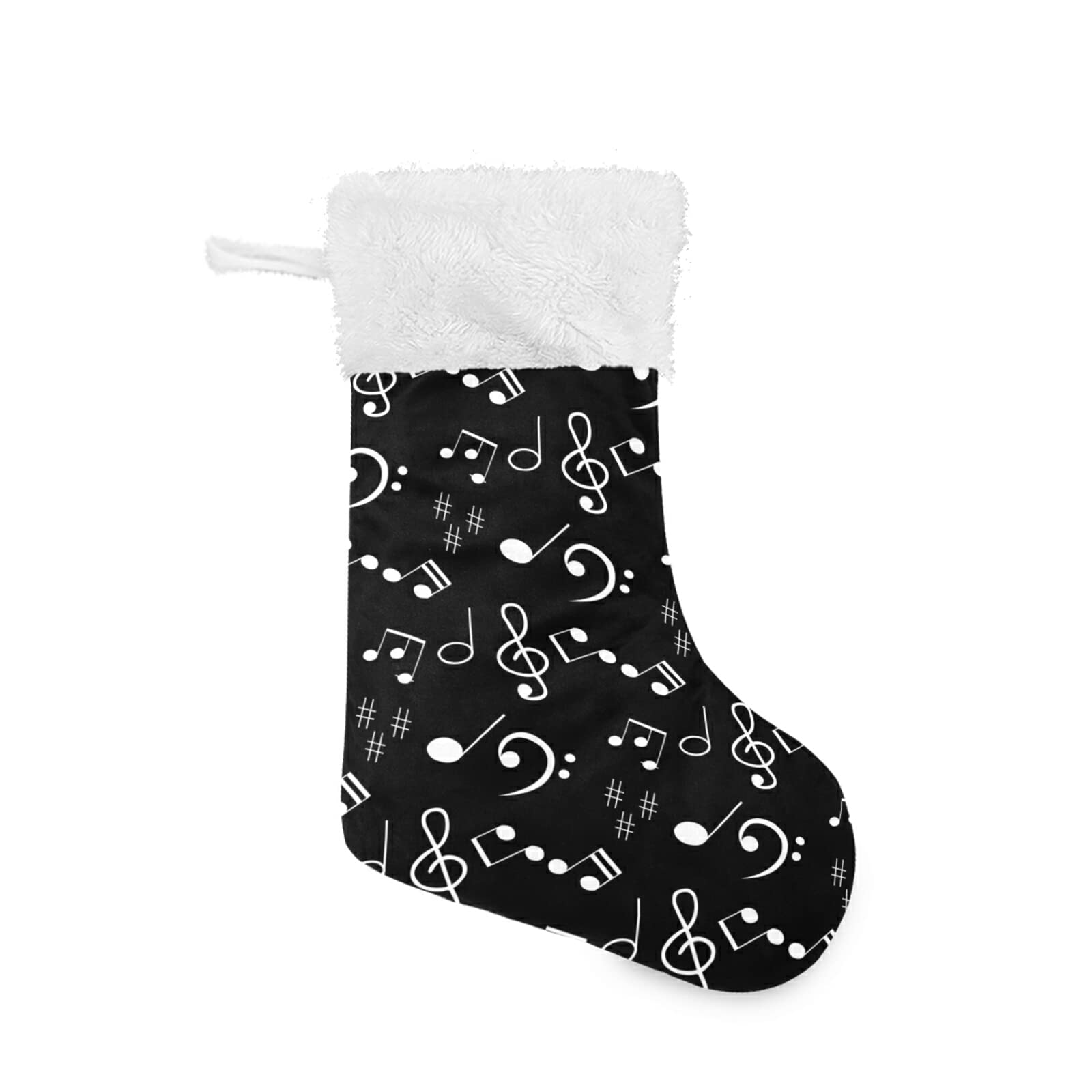 Festive Christmas Stockings - 17 Inch Large Plush Faux Fur Hanging Socks with Musical Feature for Holiday Decorations | Perfect for Fireplace Mantel, Xmas Tree, Family Party & Gift Exchange (Multicolor, 1 Piece)
