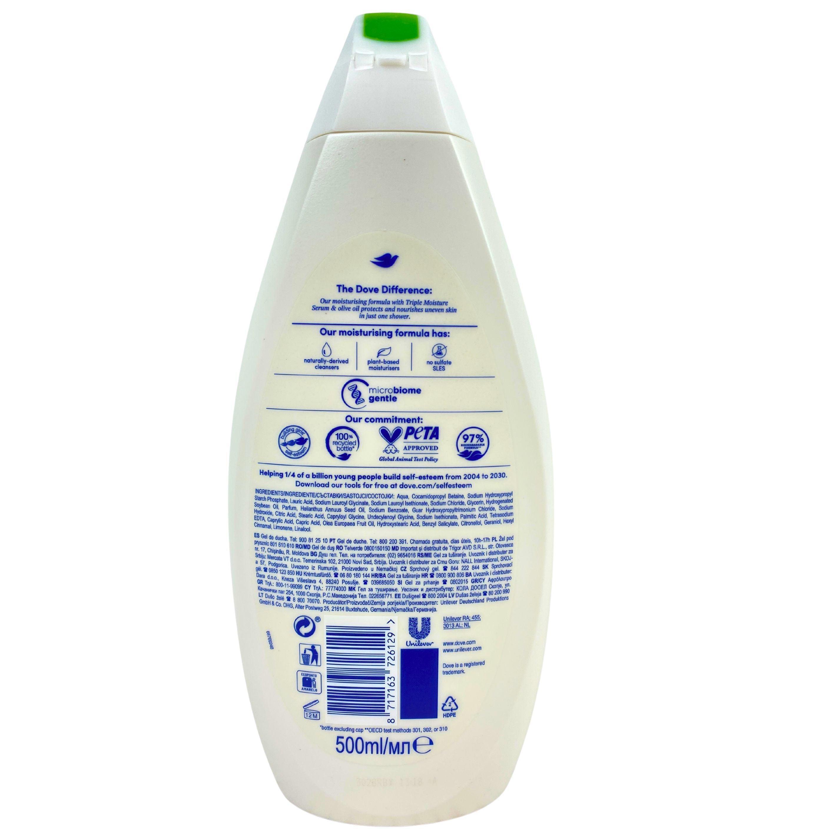 Dove Protecting Care Body Wash 500ml (12 Pack) - Moisturizing & Nourishing Shower Gel for Dry Skin - Perfect for Daily Use at Home or Gym