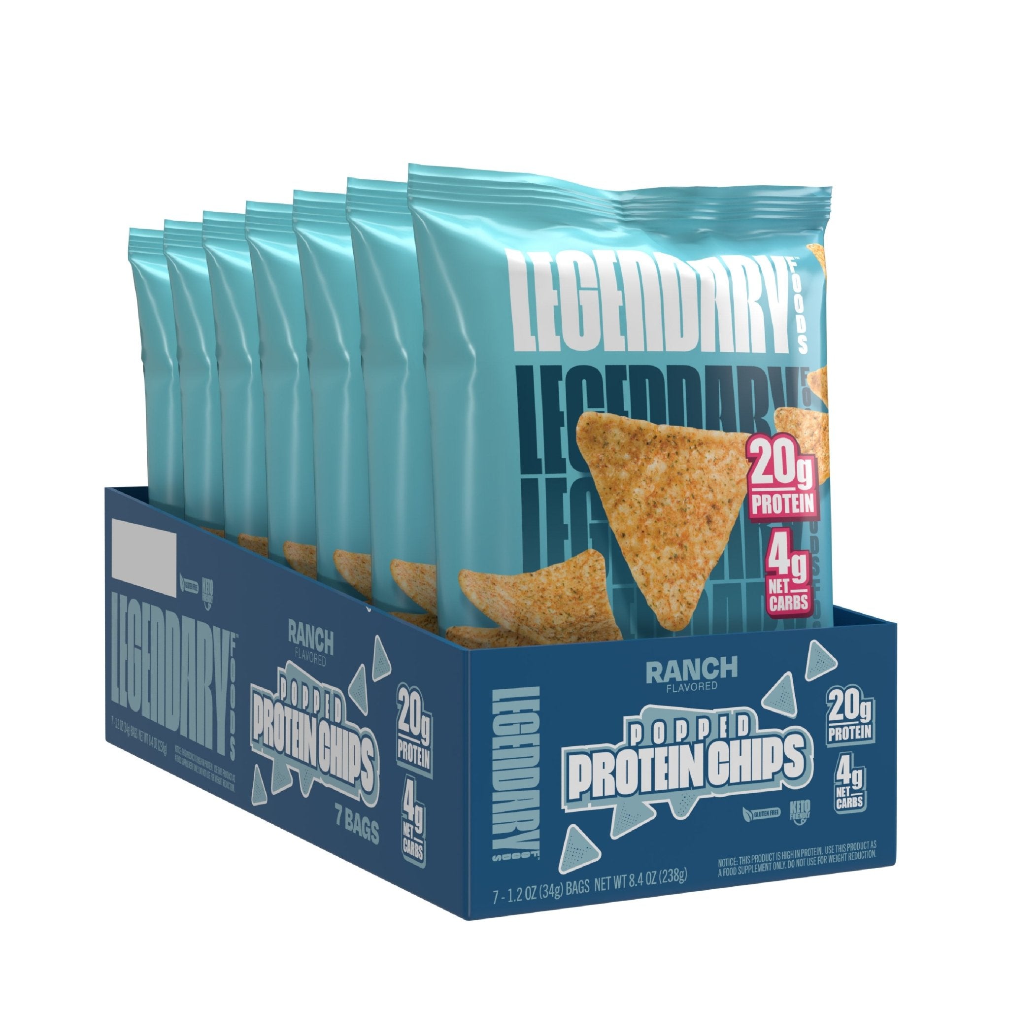 Legendary Foods Popped Protein Chips - 7 Pack Variety | High Protein Low Carb Snacks for Keto Diet & Weight Loss | Perfect for Office, Gym & On-the-Go Healthy Snacking