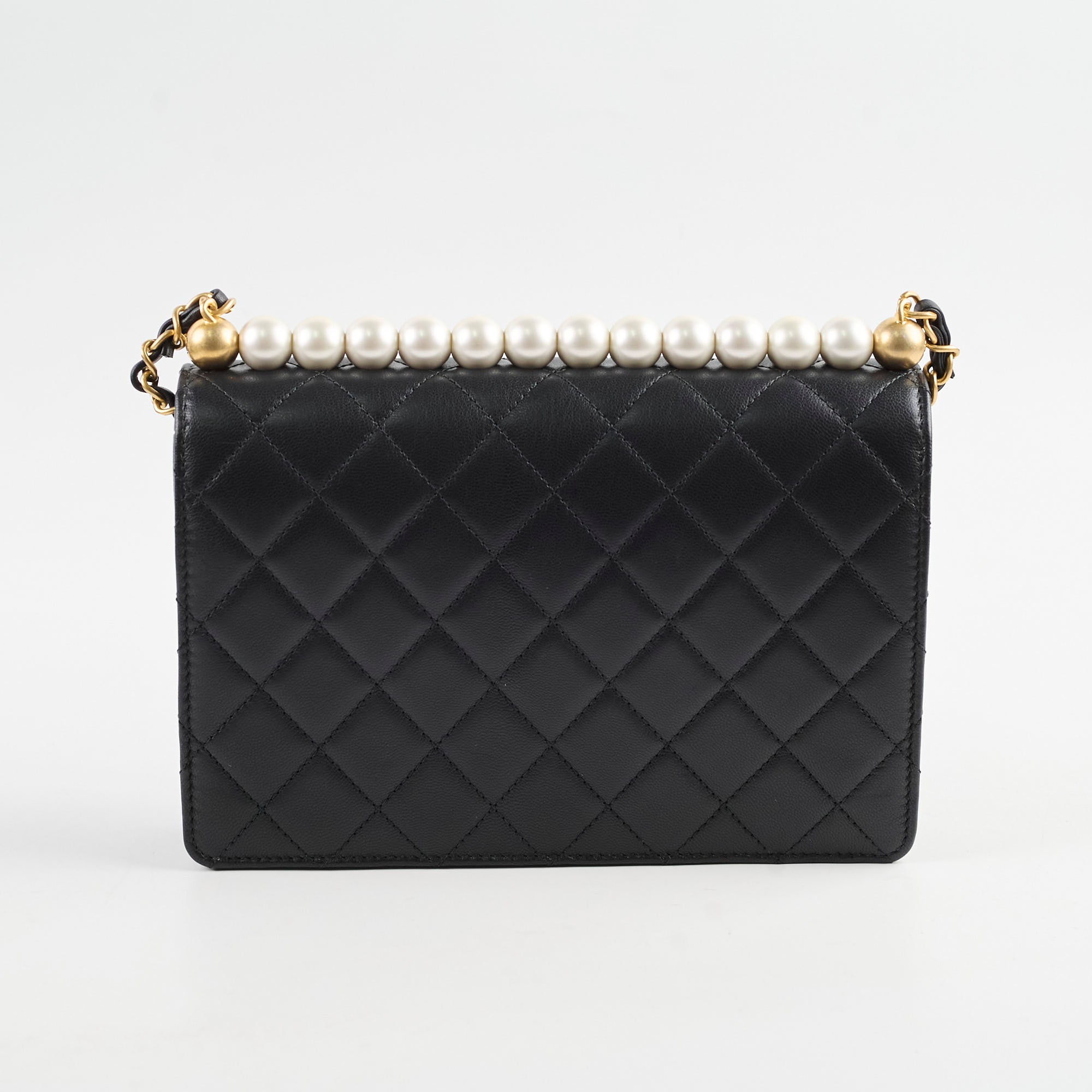 Chanel Seasonal Pearl Flap Bag Black - Luxury Designer Handbag for Women, Perfect for Parties, Weddings & Special Occasions