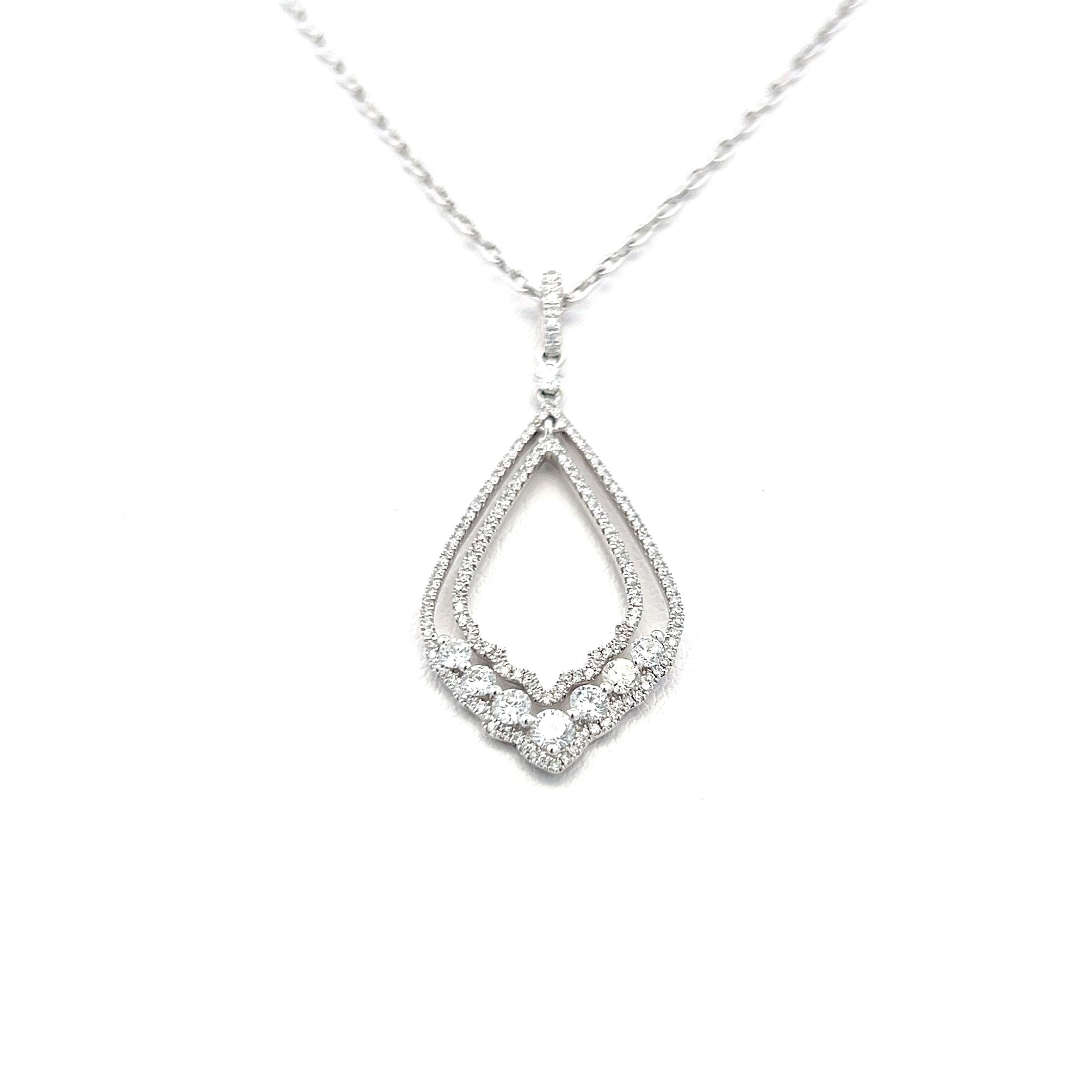 0.75 Carat Round Brilliant G VS2 Diamond 18K White Gold Pendant Necklace for Women - Elegant Everyday Jewelry & Perfect Gift for Anniversary, Birthday, Valentine's Day