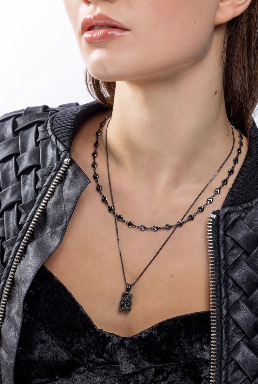 Vintage Pave Crystal Bear Pendant Necklace in Black - Perfect for Gifts, Anniversaries & Everyday Elegance