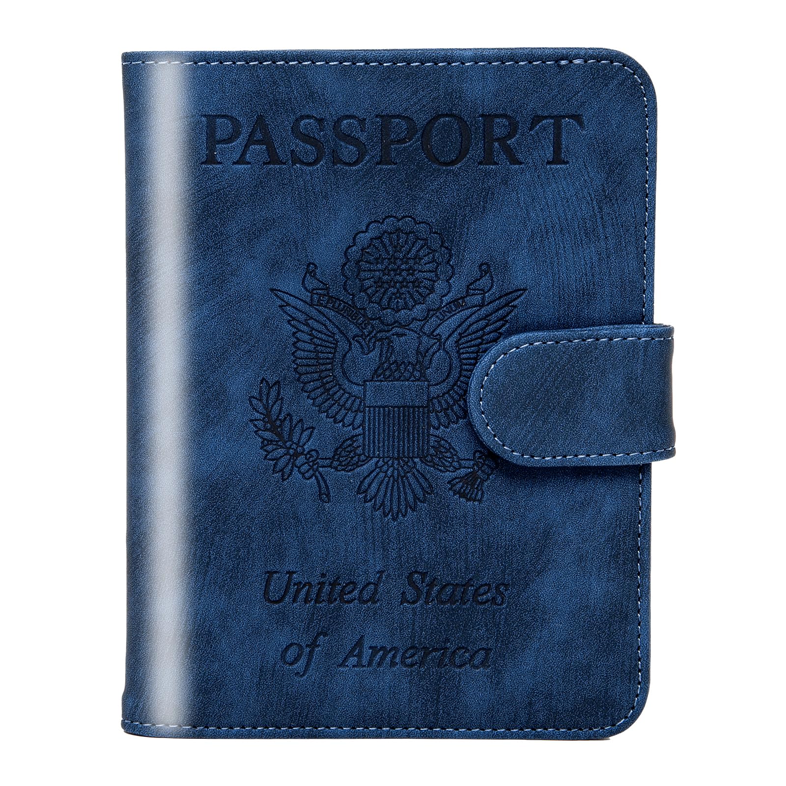 RFID Blocking Passport Holder Cover Wallet for Travel - Navy Blue Travel Essentials for Women & Men - Perfect for Airports, Vacations & Business Trips