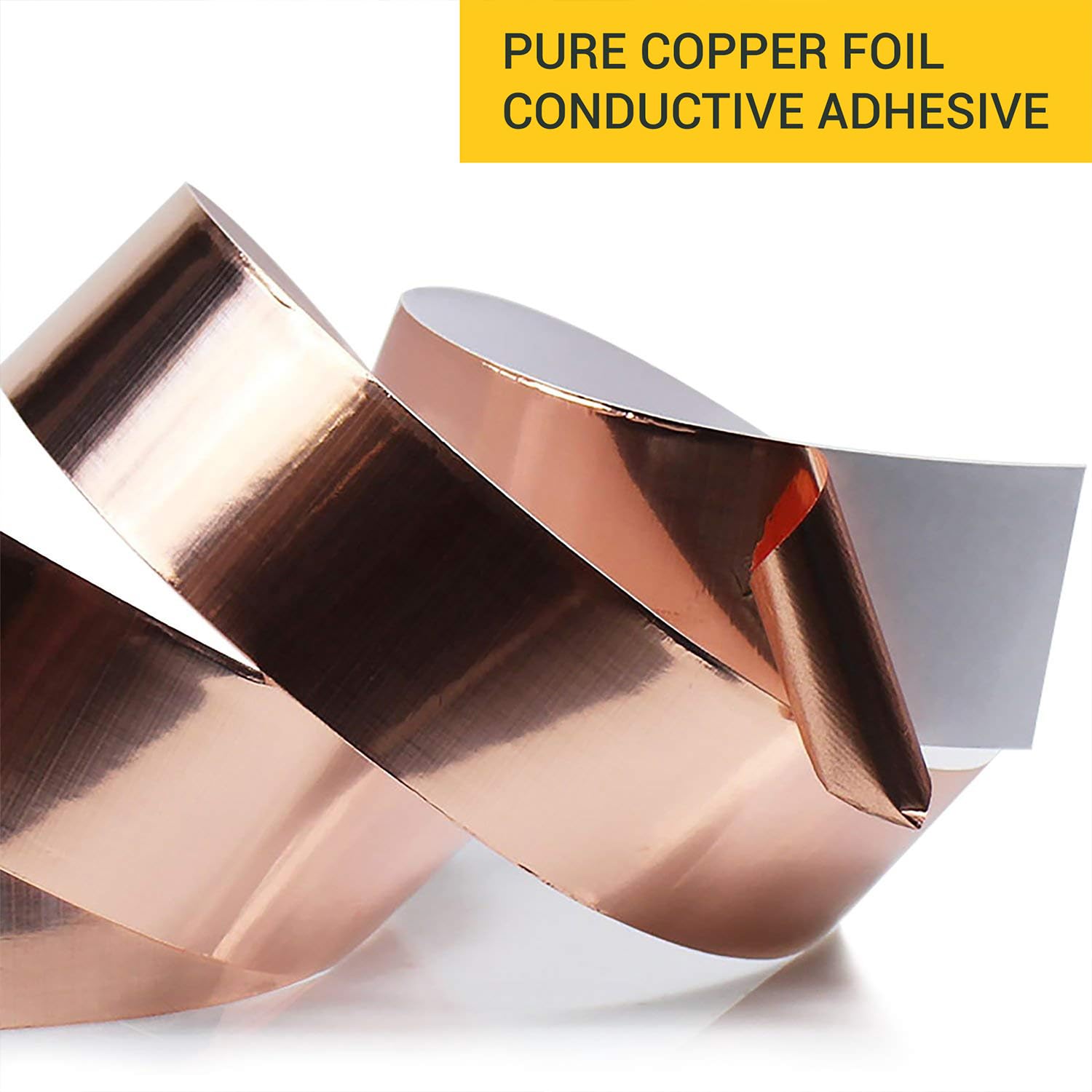 ELK Copper Foil Tape - 1” x 66ft - Conductive Adhesive for Guitar Shielding, DIY Crafts, Electrical Repairs & Grounding - EMI Shielding, Stained Glass, Circuit Board Fixes - High Conductivity Copper Tape for Arts & Electronics