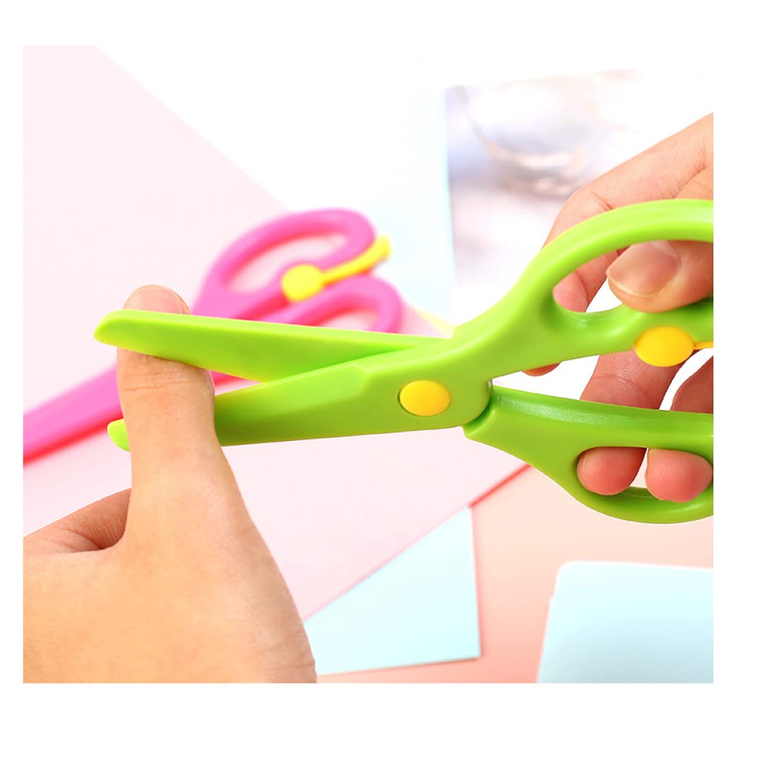 8 Pack Kids Safety Scissors - Preschool Training Scissors for Toddlers, Left-Handed & Right-Handed, Plastic Playdough & Craft Scissors for DIY Art Projects - Perfect for Classroom, Homeschool & Early Childhood Development Activities