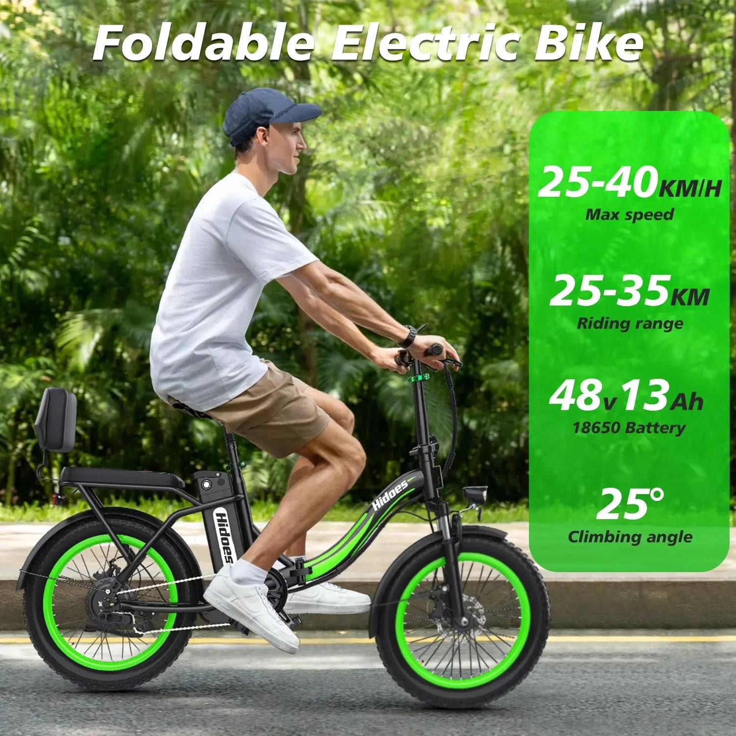 2025 Hidoes C1 Mini Folding Electric Bike - 750W Motor, 48V Battery, 20