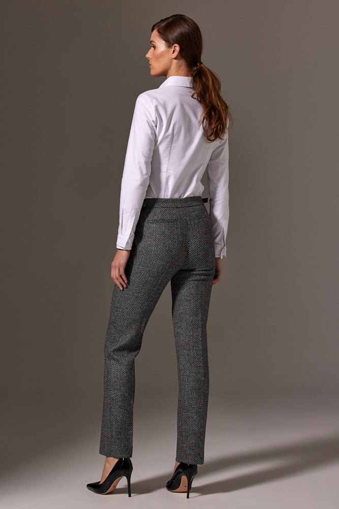 Natalia Tuxedo Pleated Front Shirt - Women's White Cotton Formal Blouse for Work, Office & Special Occasions | Elegant Business Attire & Evening Wear