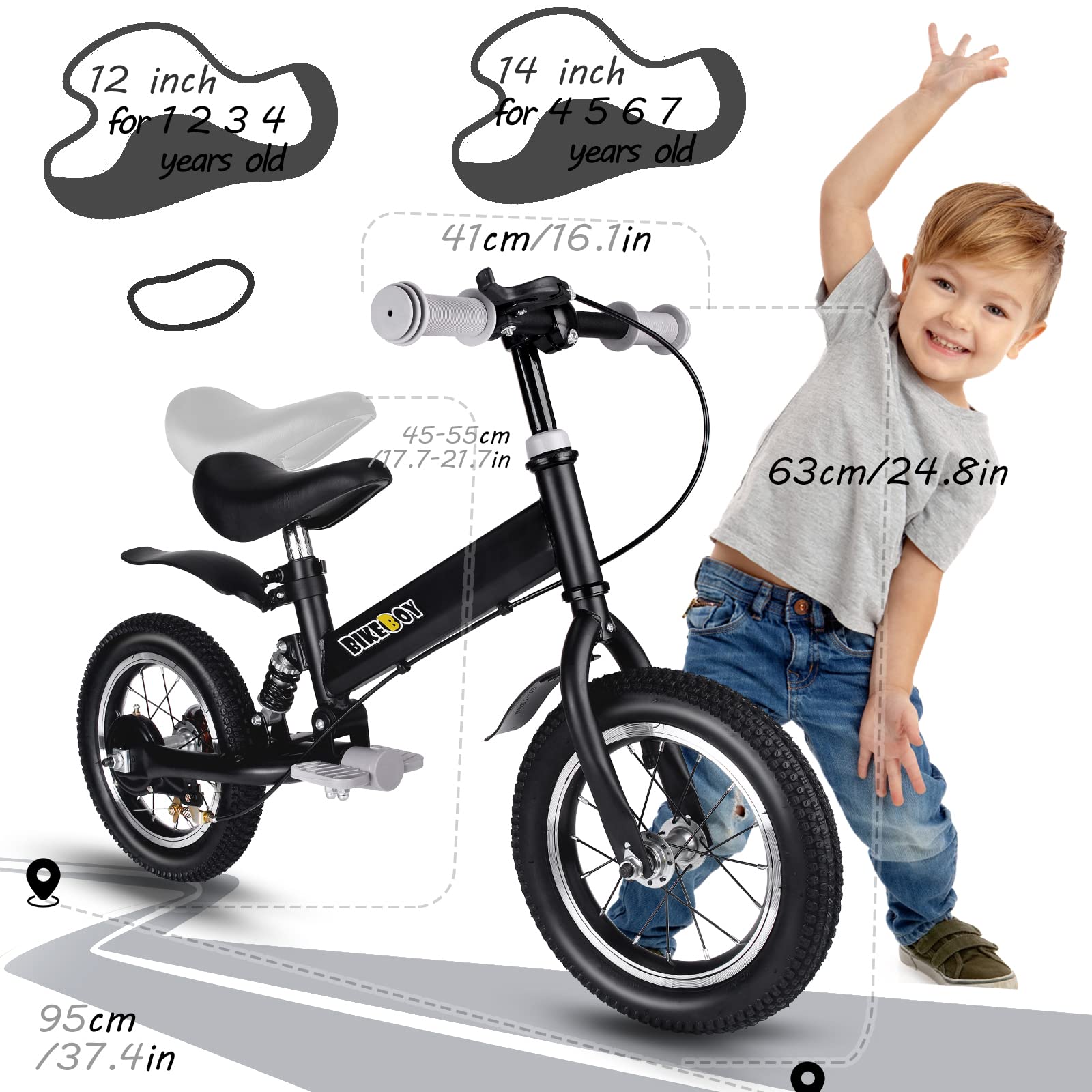 **2-in-1 Balance Bike for Kids Ages 2-6 | Convertible 12