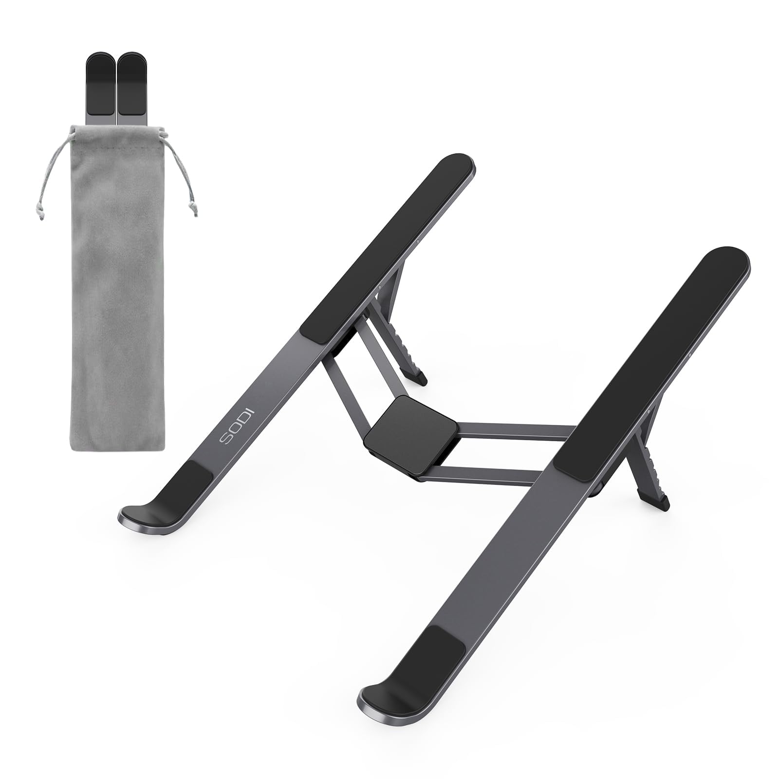 Foldable Laptop Stand for Desk - Portable & Adjustable Aluminum Computer Stand for MacBook Pro/Air, iPad, HP, Dell, Lenovo (Up to 16