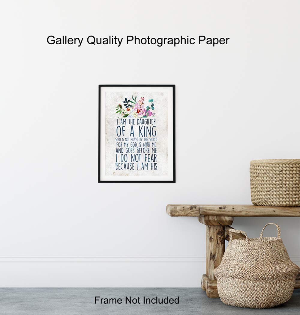 8x10 Inspirational Bible Verse Wall Art - Christian Scripture Print for Home Decor - Perfect for Bedroom, Girls Room & Gift for Women, Daughter - Religious Wall Decor with Uplifting Quotes