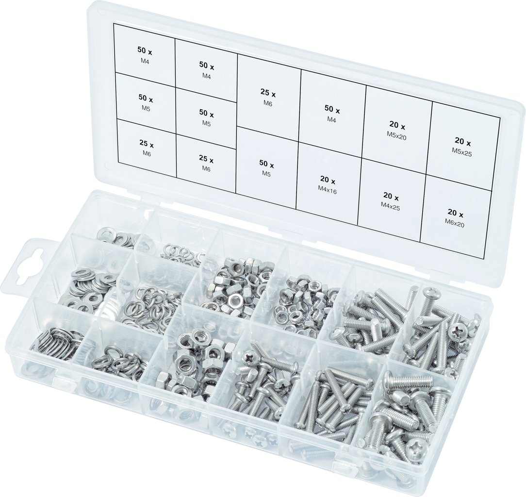 475-Piece Metric Ball Head Machine Screws Assortment Kit - Stainless Steel Fasteners for DIY, Furniture, and Automotive Repair