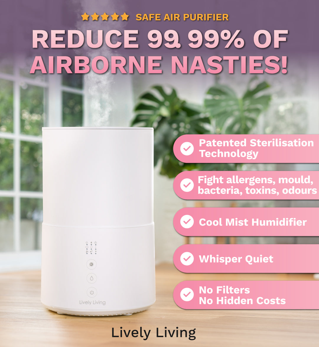 Safe Air Purifier with Sterilization Mode - HEPA Filter for Home & Office - Eliminates Dust, Pollen & Germs - Perfect for Allergy Sufferers & Clean Air Lovers