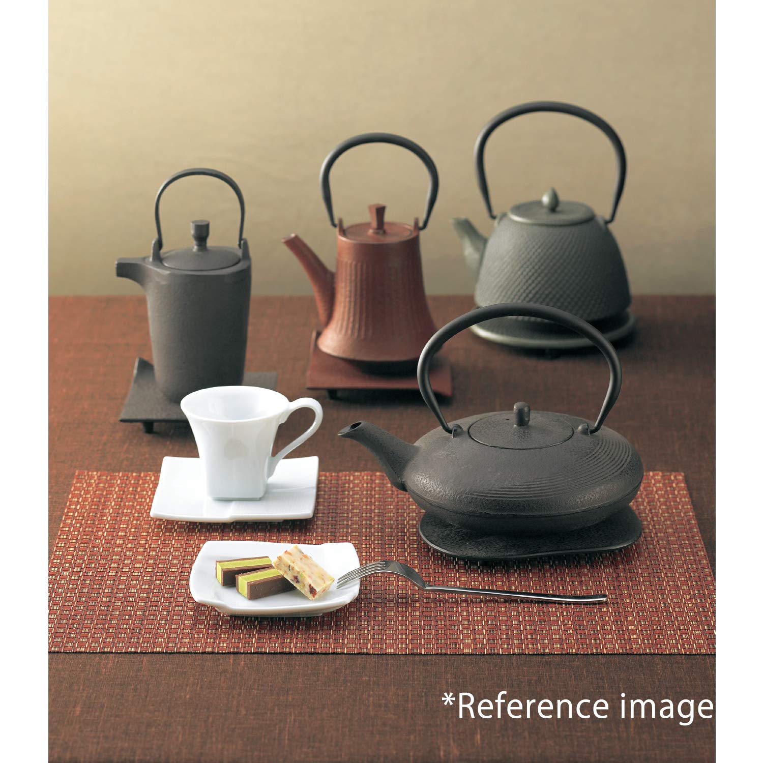 Premium Nanbu Cast Iron Trivet - Square Heat Resistant Trivet for Hot Pots & Pans - 3 Color Options (Red) - Perfect for Kitchen, Dining Table & Outdoor BBQ Use