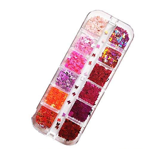 Laser Heart Butterfly Nail Sequins - Mixed Colors for 3D Nail Art & DIY Decorations - Party & Wedding Nails