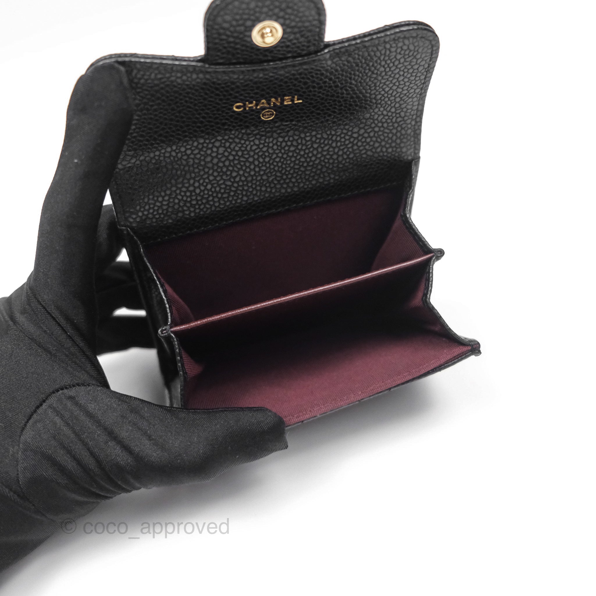 Chanel Caviar Quilted Flap Card Holder Wallet in Black with Gold Hardware - Perfect for Everyday Luxury & Gift Giving