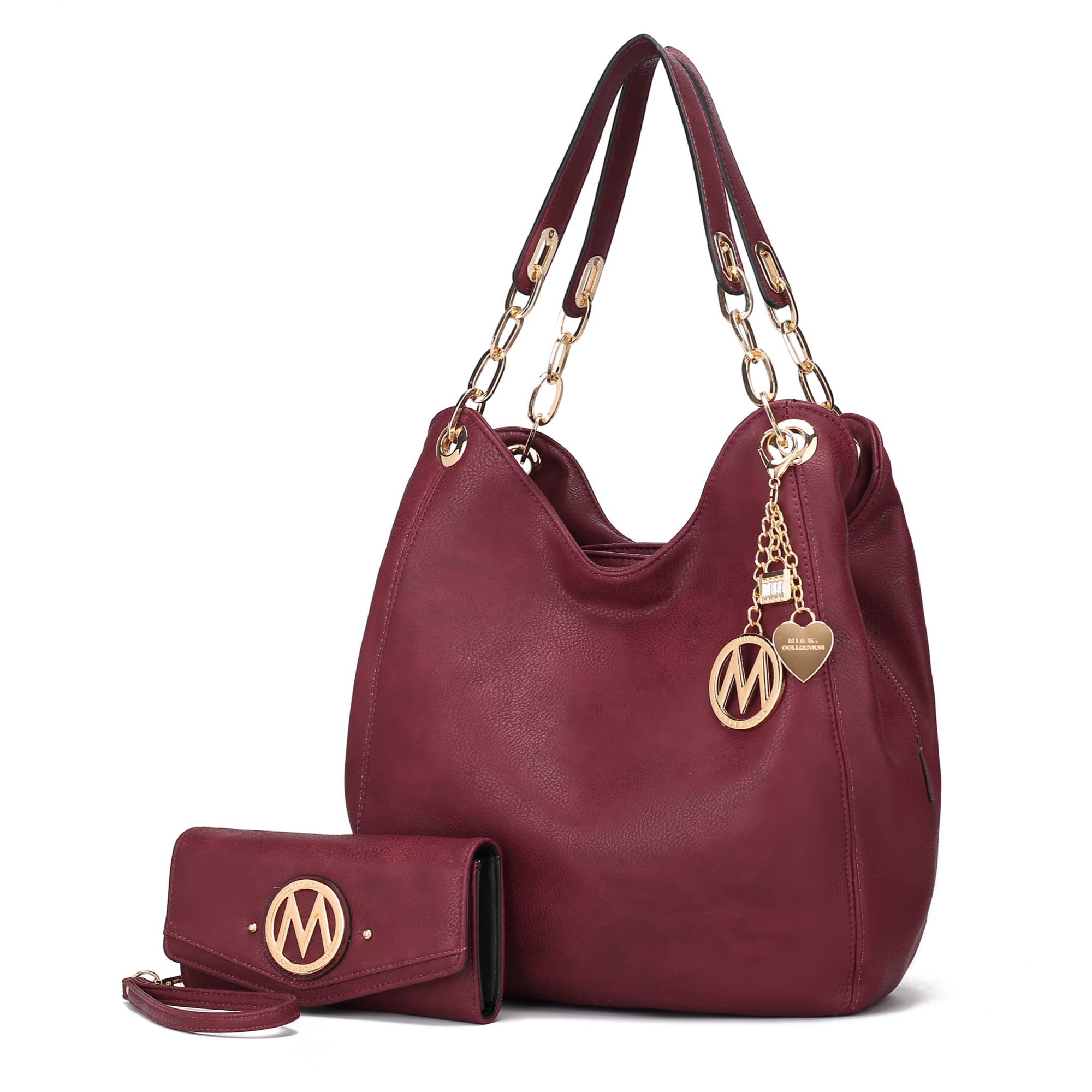 MKF Women's Hobo Bag & Wristlet Wallet Set - PU Leather Designer Handbag Purse with Adjustable Shoulder Strap - Fashionable Crossbody Bag for Work, Travel & Daily Use