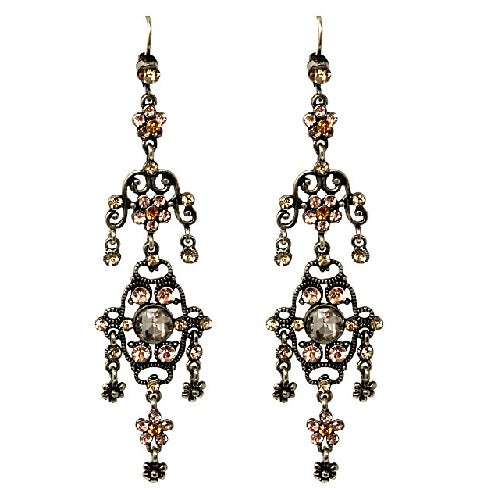 Bohemian Chandelier Earrings for Women - Handmade Brown Beaded Dangle Earrings | Boho Chic Jewelry for Parties, Weddings & Everyday Wear