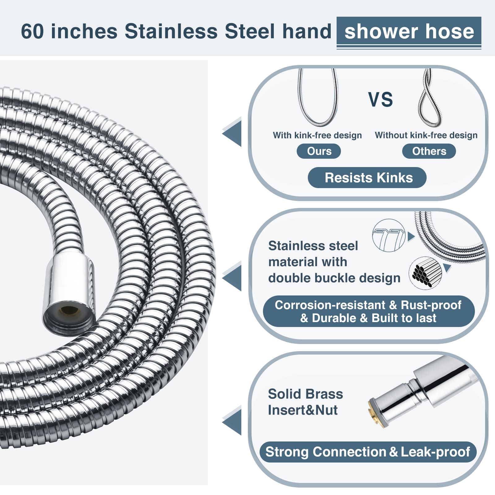 Premium Rain Shower System with Rainfall Showerhead & Handheld Spray - 60