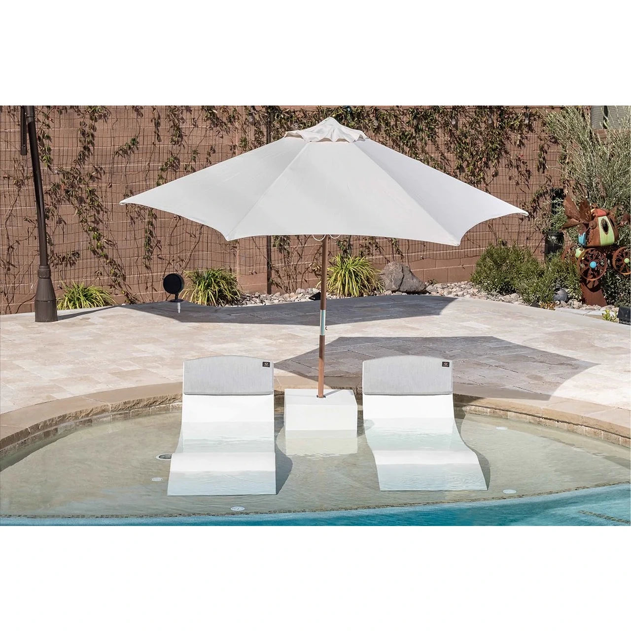 Premium Concrete Chaise Lounge Poolside - Durable Outdoor Pool Lounger for Relaxing by the Swimming Pool, Perfect for Backyard, Resort, and Beach Use