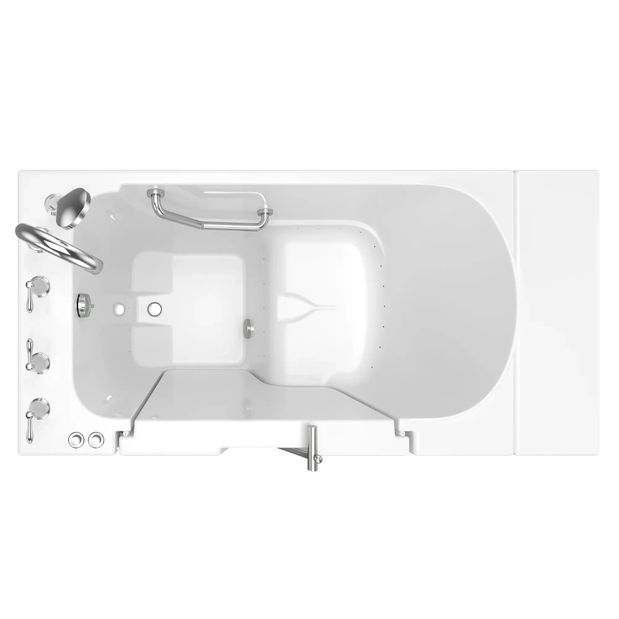 30 x 52 Inch Gelcoat Walk-in Bathtub with Air Spa System - Left Hand Drain & Faucet - Ideal for Elderly & Mobility Impaired - Waterproof & Slip-Resistant