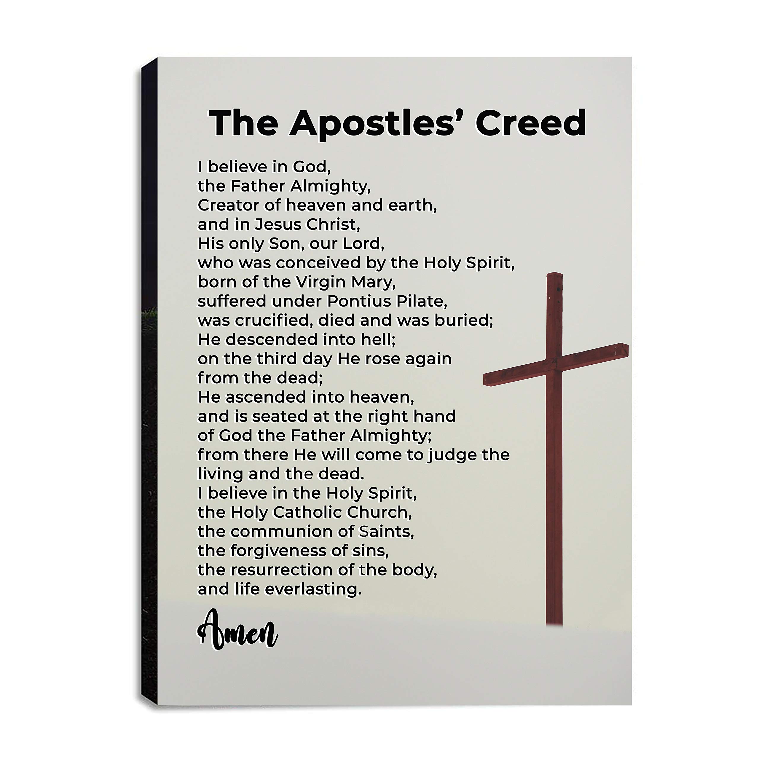 The Apostles Creed - 30x40 Inch Christian Canvas Wall Art with Bible Verses & Prayers - Inspirational Home Decor for Living Room, Bedroom & Kitchen - Ready to Hang Scripture Artwork - Perfect for Worship Spaces & Gift Giving