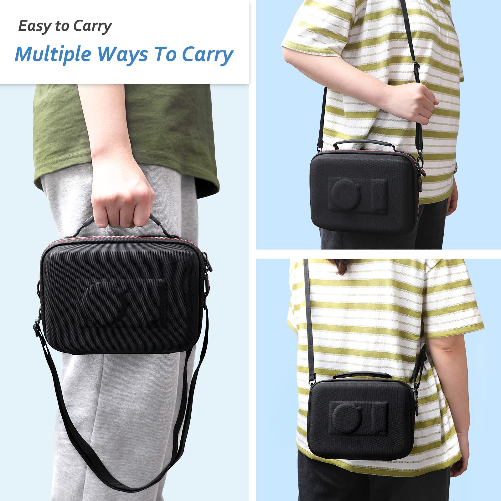 Premium Camera Carrying Case for Sony ZV-1F/ZV-1/ZV-1 II - Waterproof Protective Bag with Vlogger Kit (Tripod GP-VPT2 BT, Microphone & Shoulder Strap) - Compact Travel Case with Mesh Pockets for USB Cables & Charger - Perfect for Vlogging, Travel & Outdoor Photography (Black)