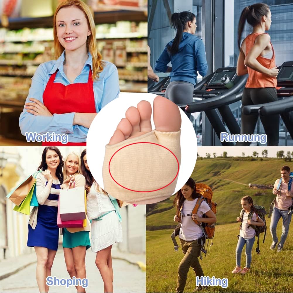 Metatarsal Pads for Women & Men - Ball of Foot Cushions & Gel Sleeves (2 Pack) - Pain Relief for Mortons Neuroma, Metatarsalgia, Calluses & Diabetic Feet - Perfect for Running, Walking & Standing All Day