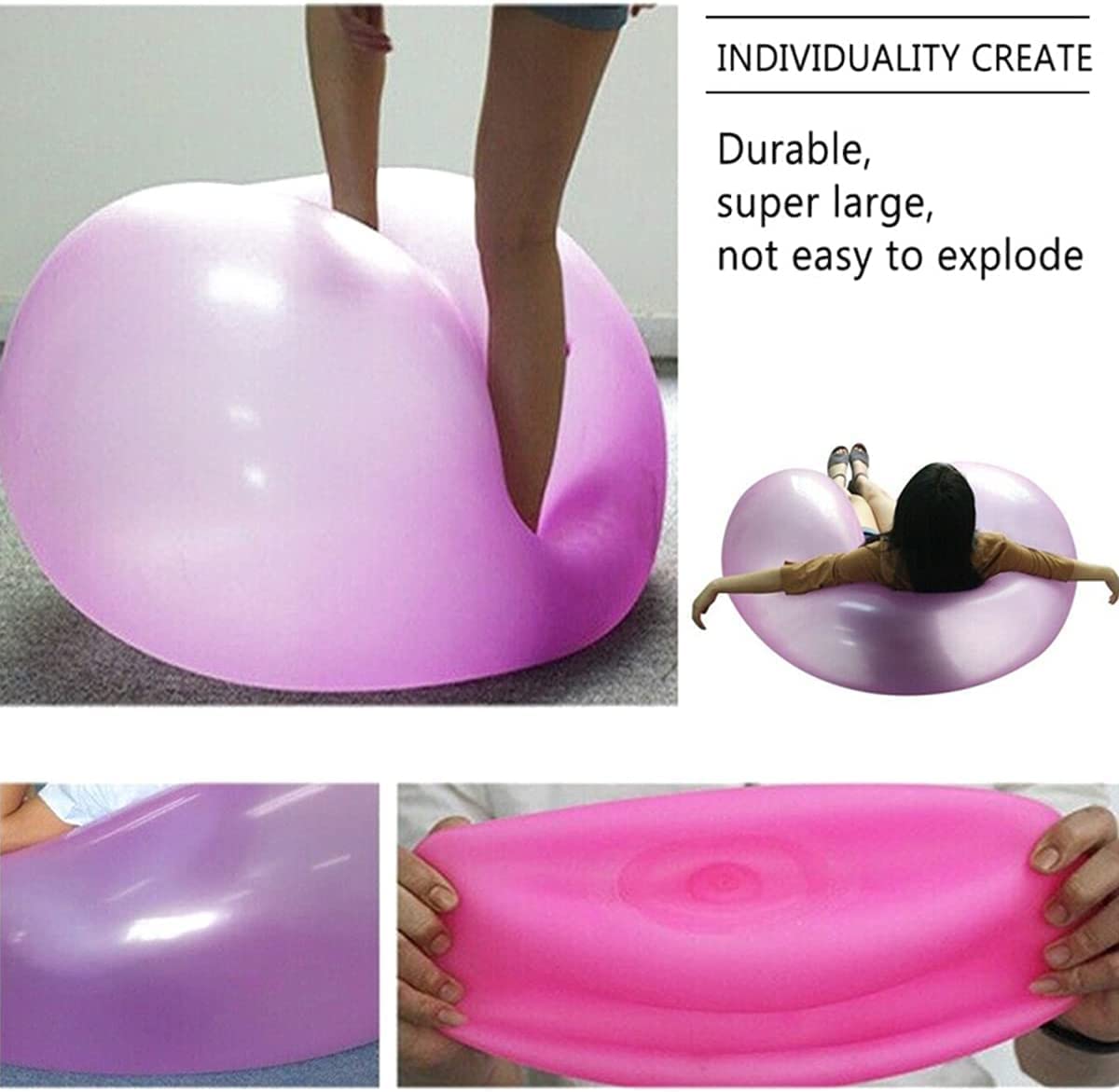 **Giant Bubble Water Ball 47Inch - Inflatable Fun Ball for Kids & Adults, Super Bubble Ball for Outdoor Water Games, Pool Parties, Beach Fun & Backyard Play**