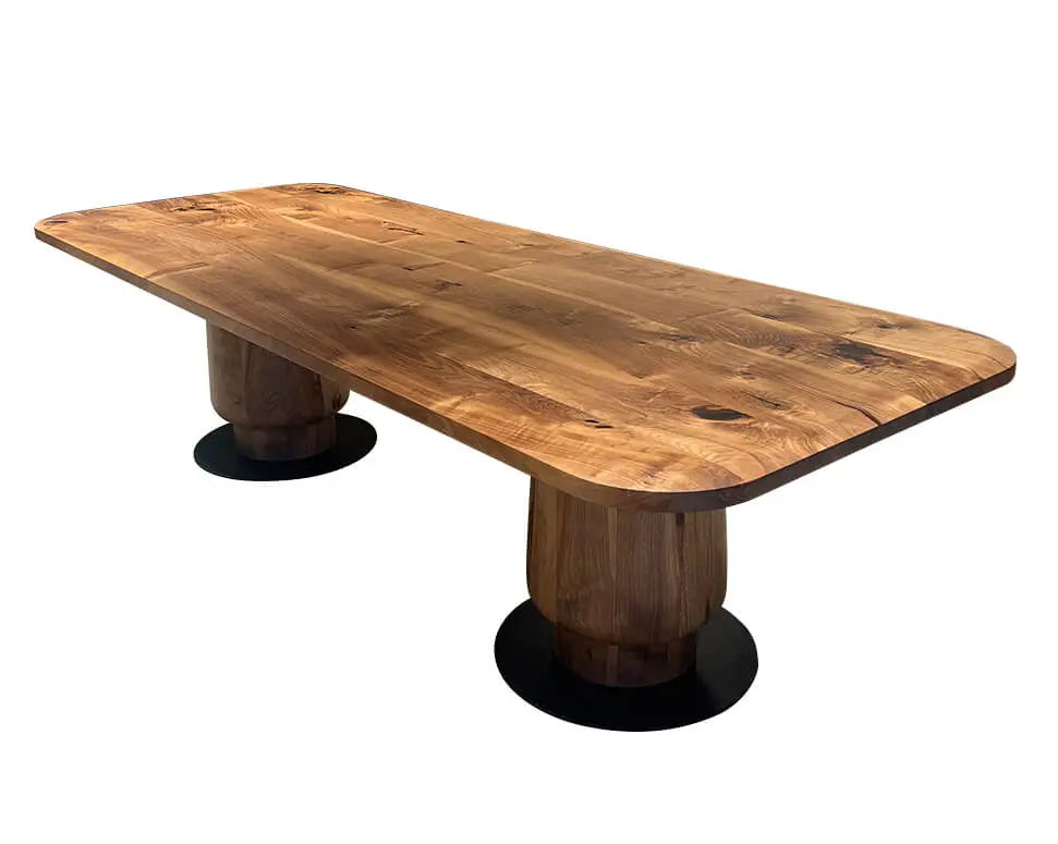 Solid Walnut Wood Edge Glued Dining Table With Wooden Tulip Legs - Modern Farmhouse Kitchen Table for Dining Room & Breakfast Nook