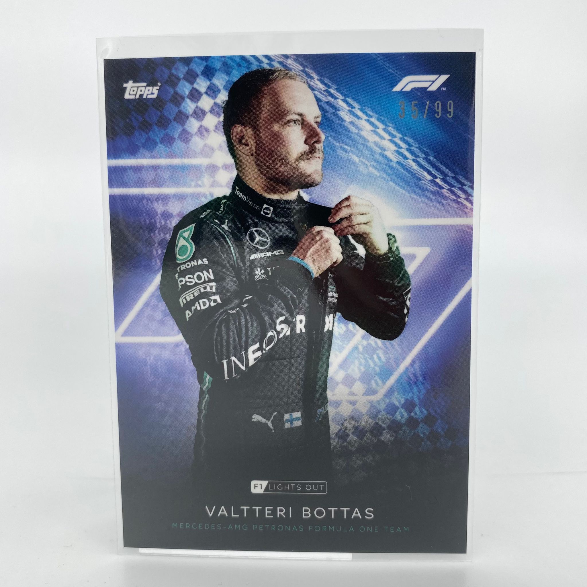 Valtteri Bottas F1 Racing Driver Blue Parallel Collectible Card - Perfect for Motorsport Fans, Memorabilia Collectors, and Formula 1 Enthusiasts