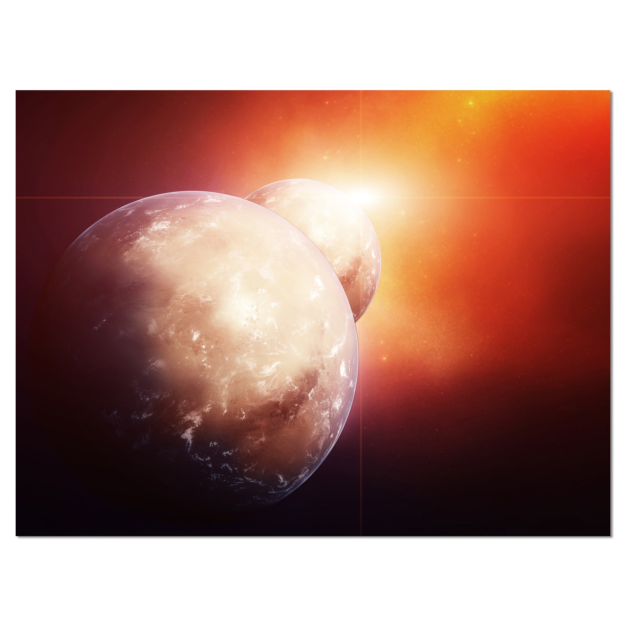Rising Star Spacescape Canvas Art Print - Stunning Planets & Galaxy Wall Decor for Living Room, Bedroom & Office