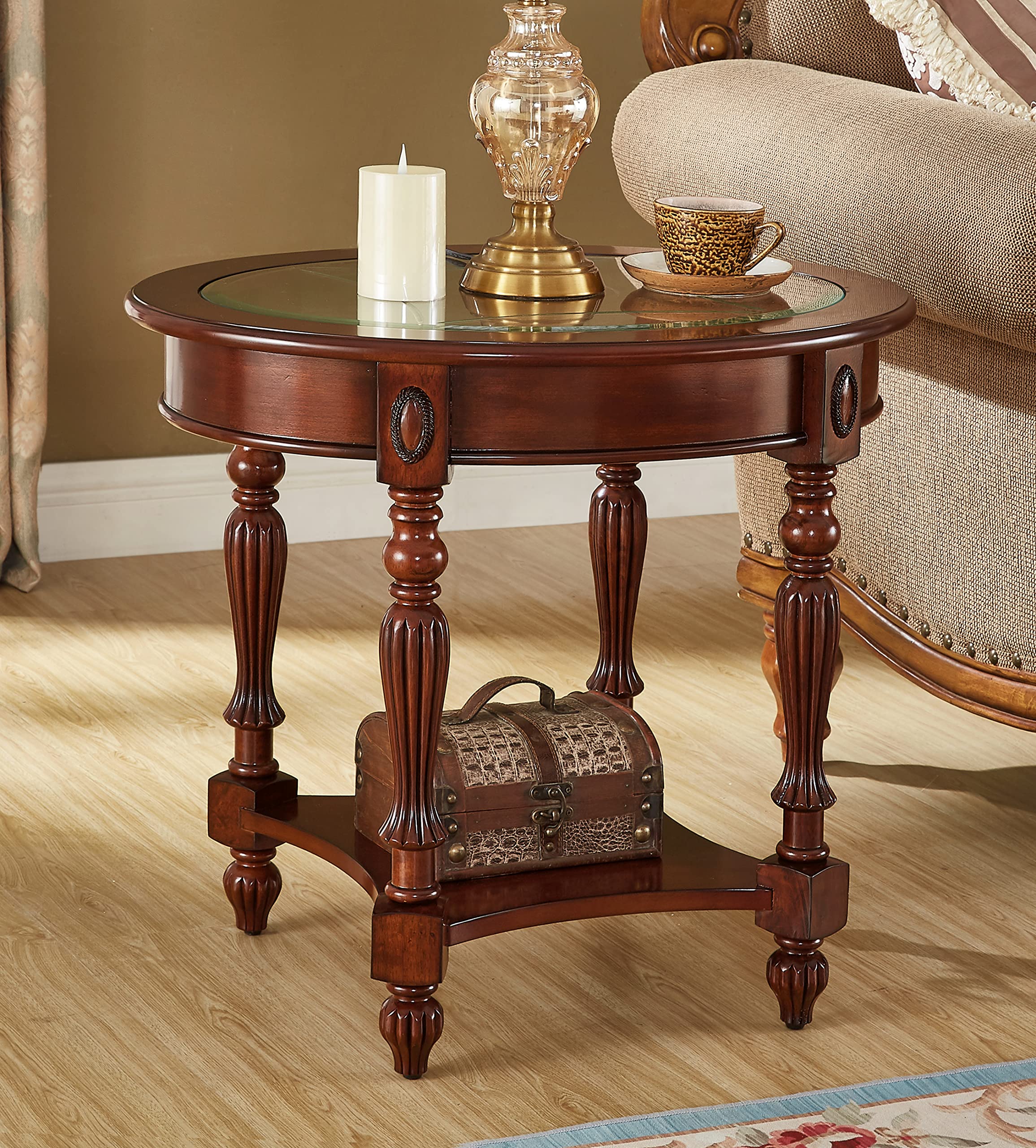 Gexpusm Oval Wood End Table with Storage Shelf - Natural Wood Side Table for Living Room, Easy Assembly - Perfect for Coffee Table, Nightstand, or Entryway Decor