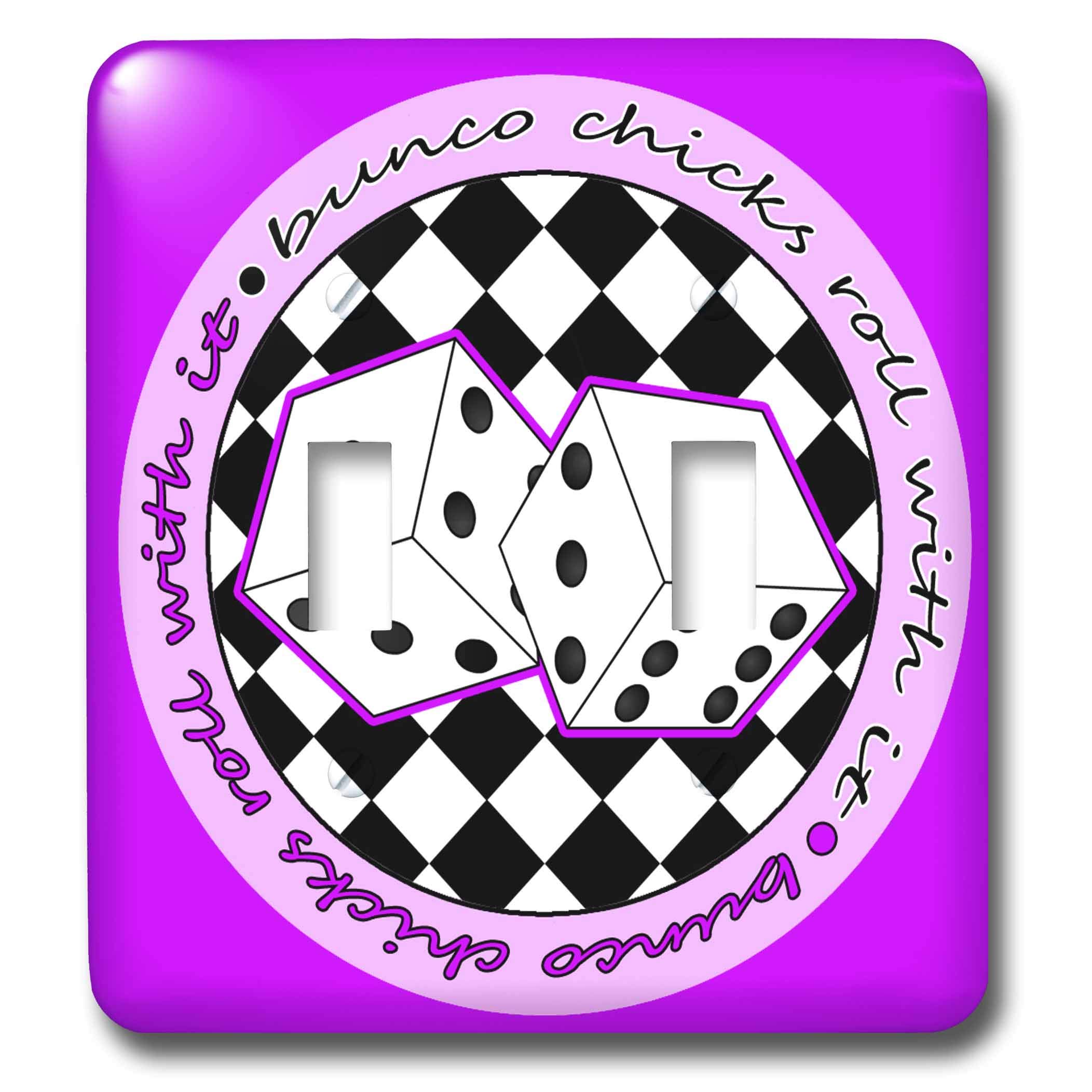 3D Purple Toggle Switch for Bunco Game - Multicolor Decorative Switch Plate Cover - Perfect for Game Rooms, Bars, and Home Decor