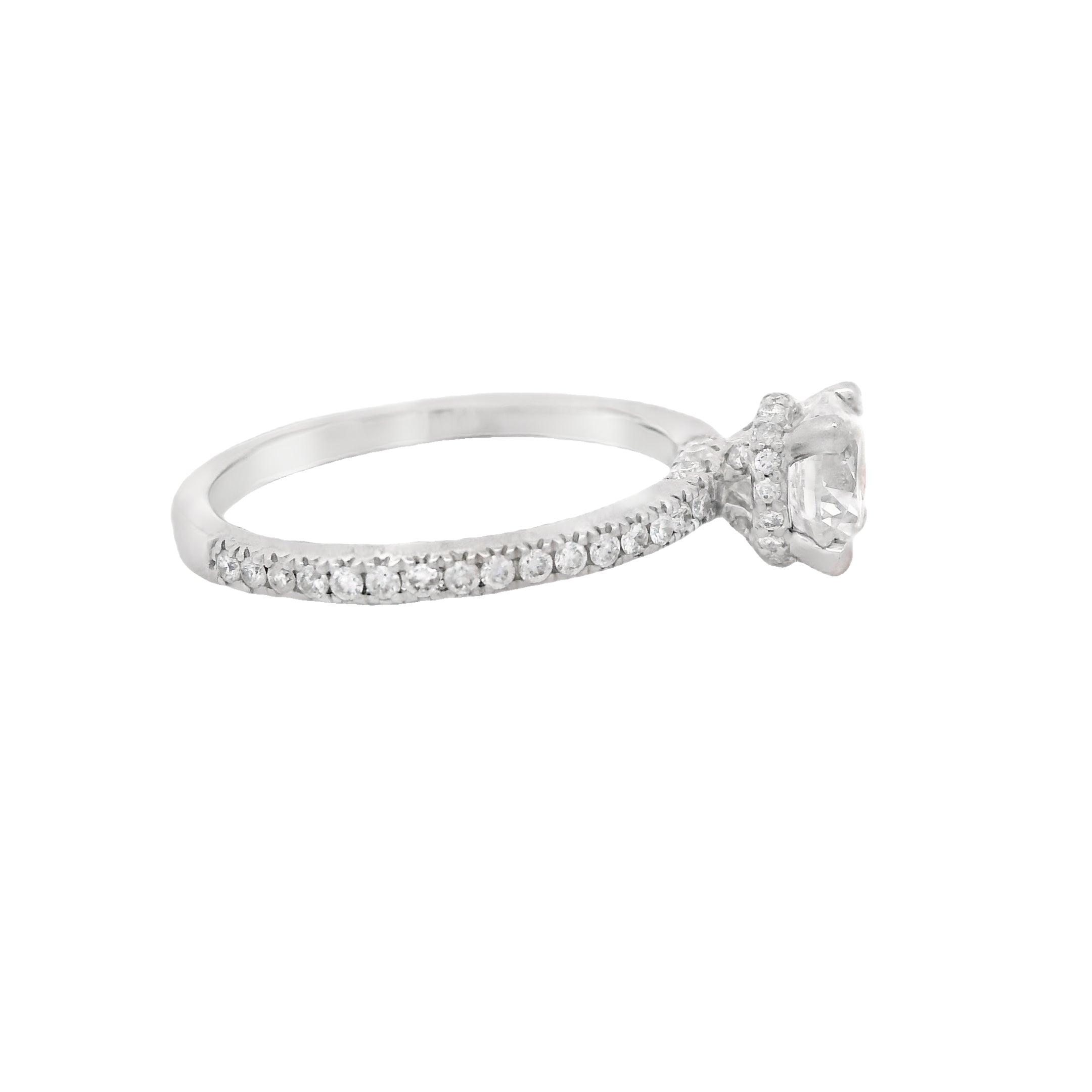 18K White Gold Engagement Ring 1.36CT VVS Hybrid Diamonds - Premium Bridal Jewelry for Proposals, Anniversaries & Special Occasions | JTJ™