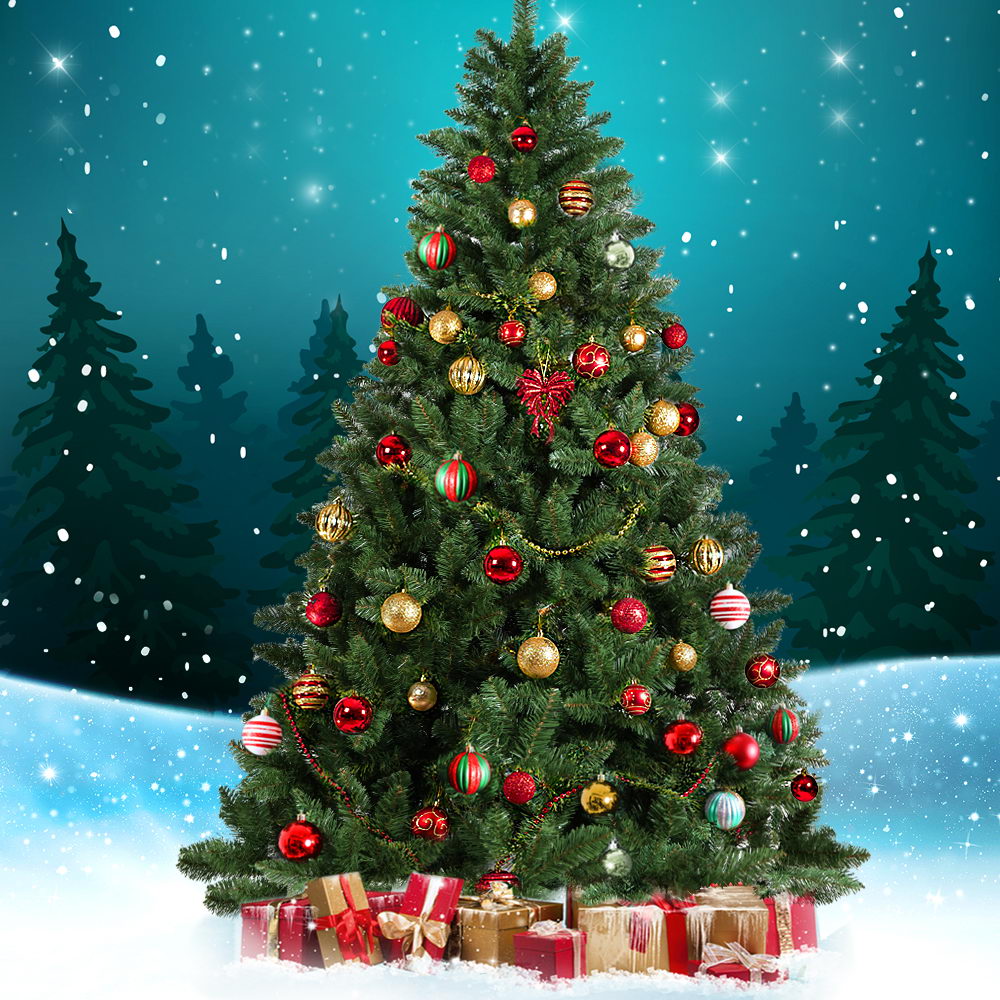 2.1M Premium Green Artificial Christmas Tree with 1000 Tips - Perfect for Home, Office, and Holiday Decorations