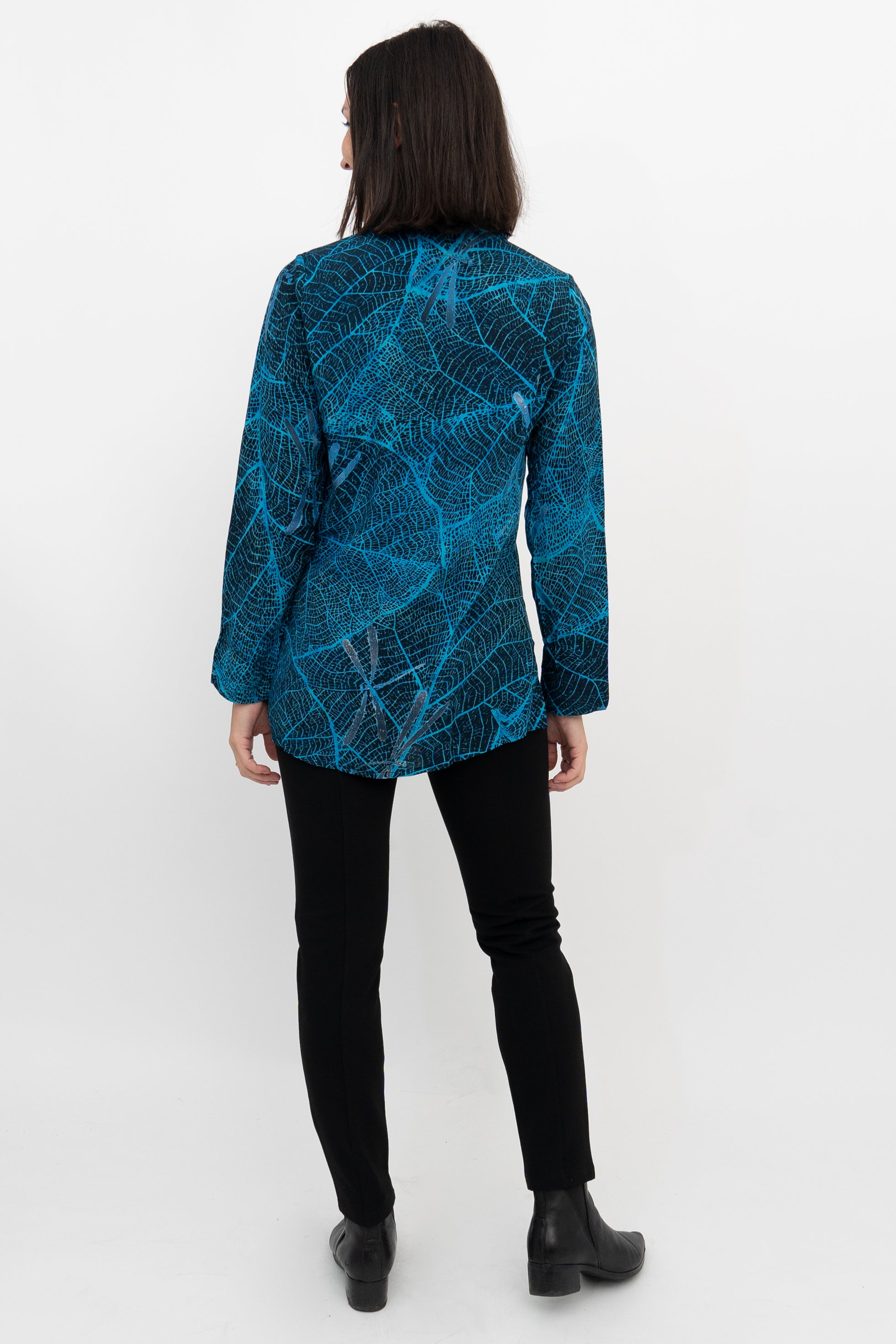 Cindy Long Sleeve Blouse - Turquoise Mesh Top for Women | Elegant & Comfortable for Office, Party & Casual Wear