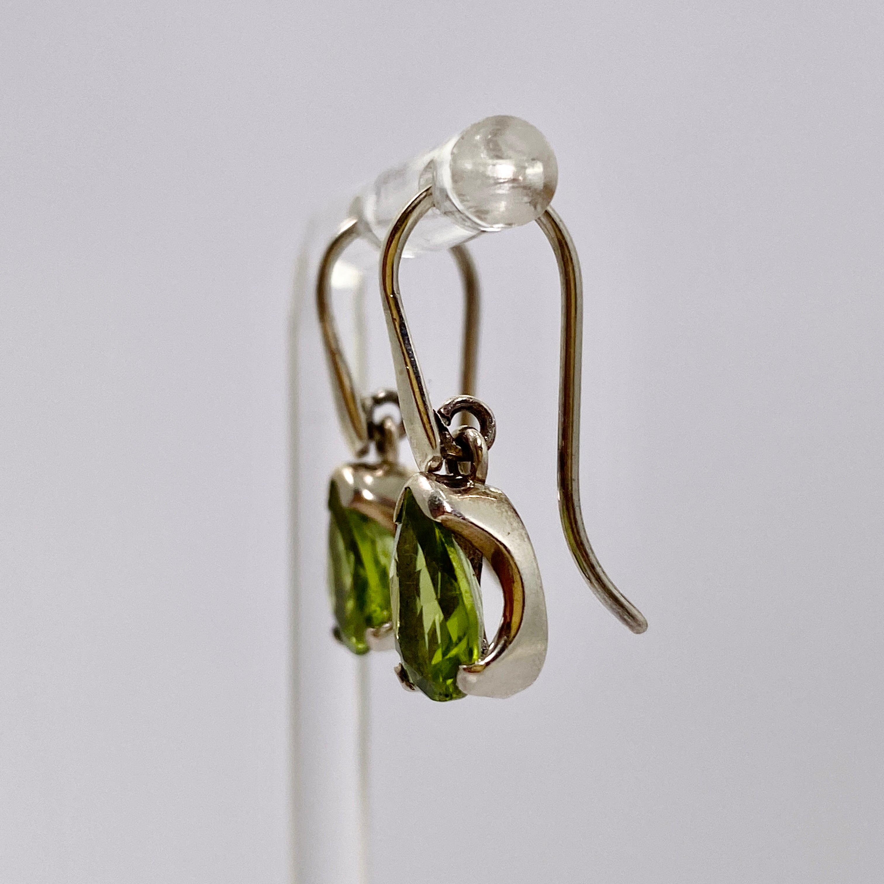 Peridot Teardrop Faceted Earrings for Women - 925 Sterling Silver Dangle Earrings - Elegant Green Gemstone Jewelry for Party, Wedding & Special Occasions
