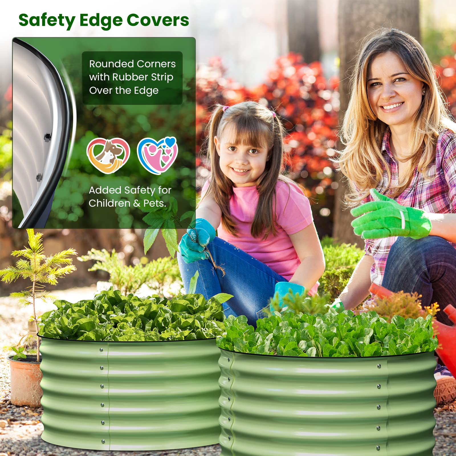 Olle Twin Round Metal Raised Garden Beds - 17